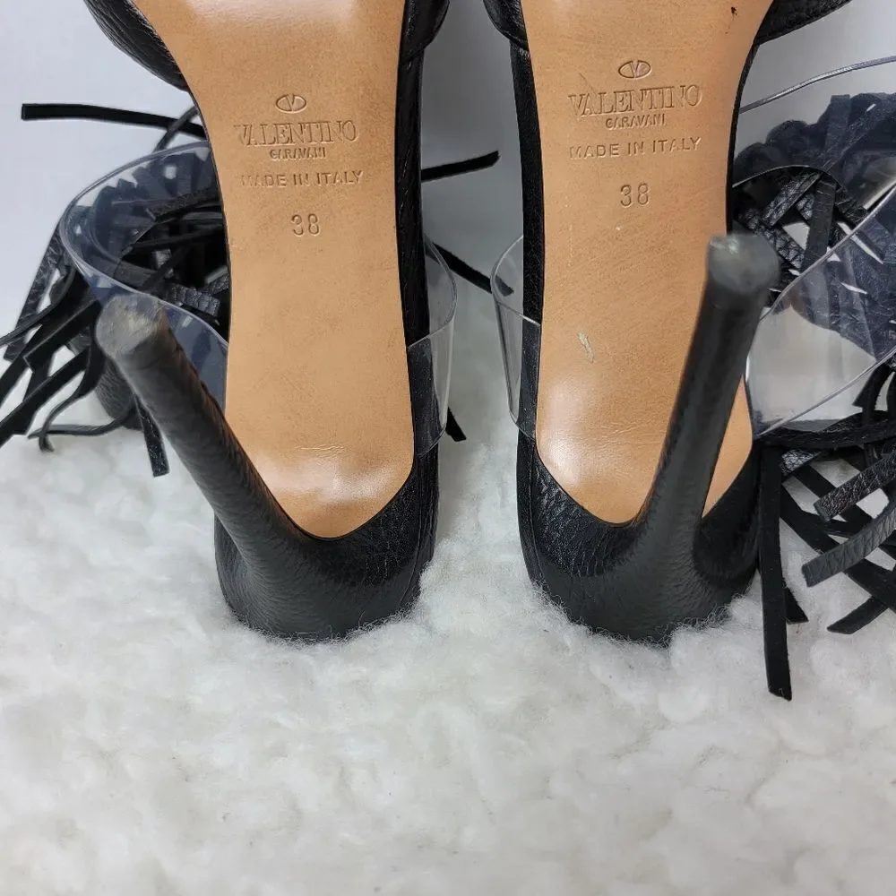 Valentino Garavan Womens Shoes Size 7.5 Leather Fringe Trim Accent